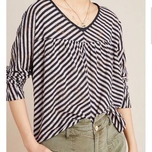 Anthropologie Pilar Burnout Striped Tee